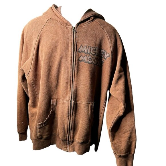 DISNEY STORE MICKEY MOUSE HOODIE ‎ ZIPPER JACKET MEN'S M or L Vintage Style - Picture 1 of 8